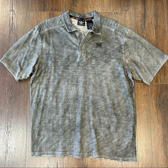 Harley-Davidson gray polo SZ LG - Picture 1 of 5